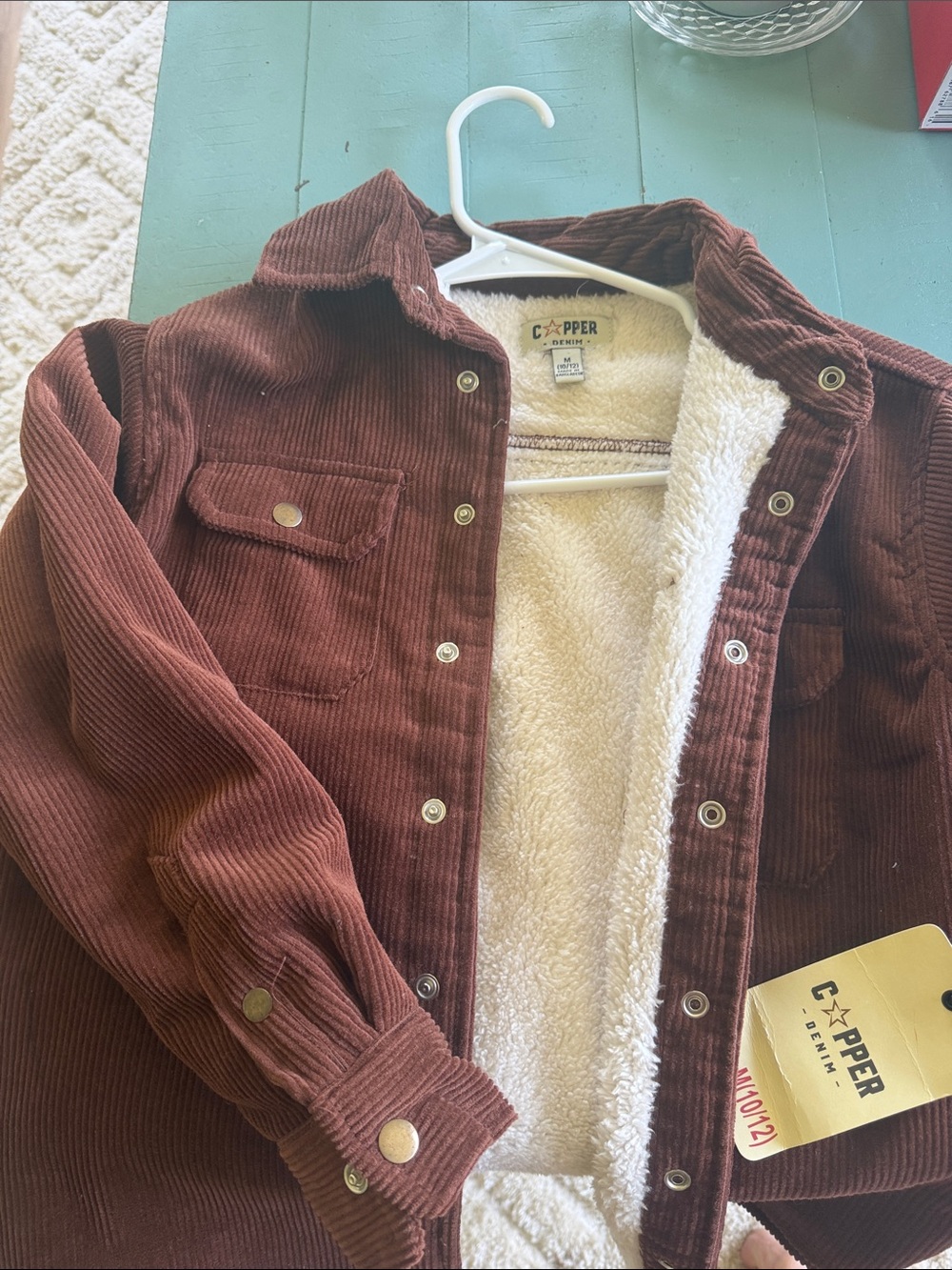 Copper Denim Kids' Brown Corduroy Sherpa-Lined Jacket
